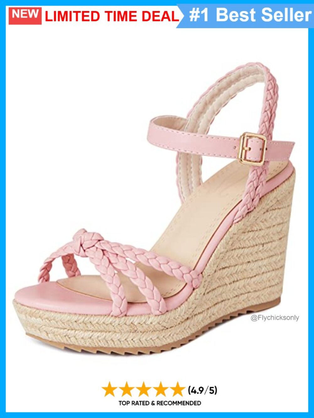 Women's Espadrille Wedge Sandals Braided Ankle Strap Platform Open Toe